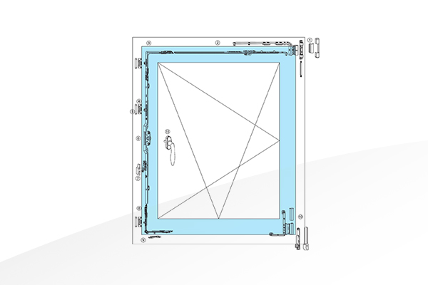 Hardware for fire rated tilt & Turn window