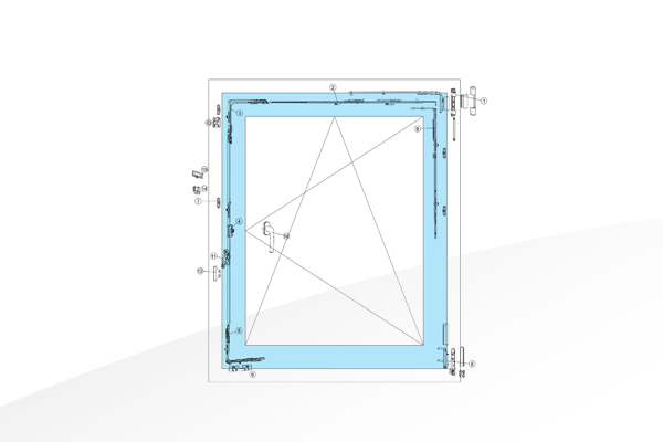 Hardware for UPVC Tilt&turn window